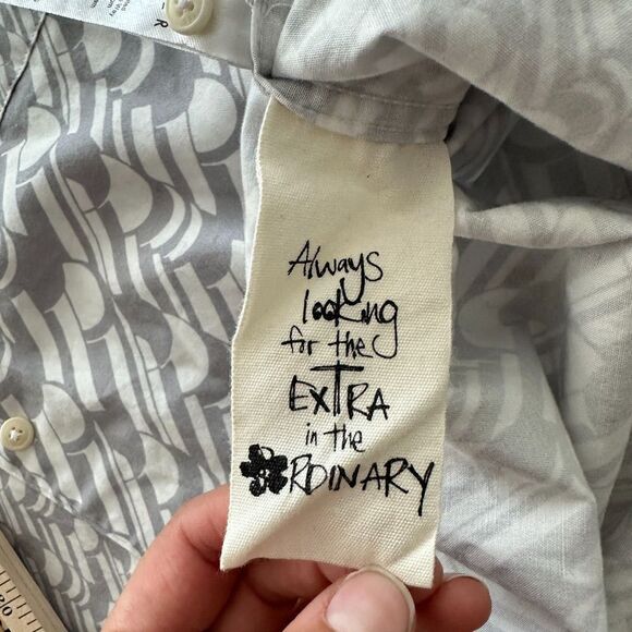 Ted Baker Shirt Mens 5 XL Button Down Geometric Retro Print Cotton Casual Dress - Picture 8 of 12